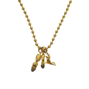 美品 サルヴァトーレフェラガモ ヒール ロングネックレス ヴィンテージ GP 金 ネックレス 1348【中古】Salvatore Ferragamo