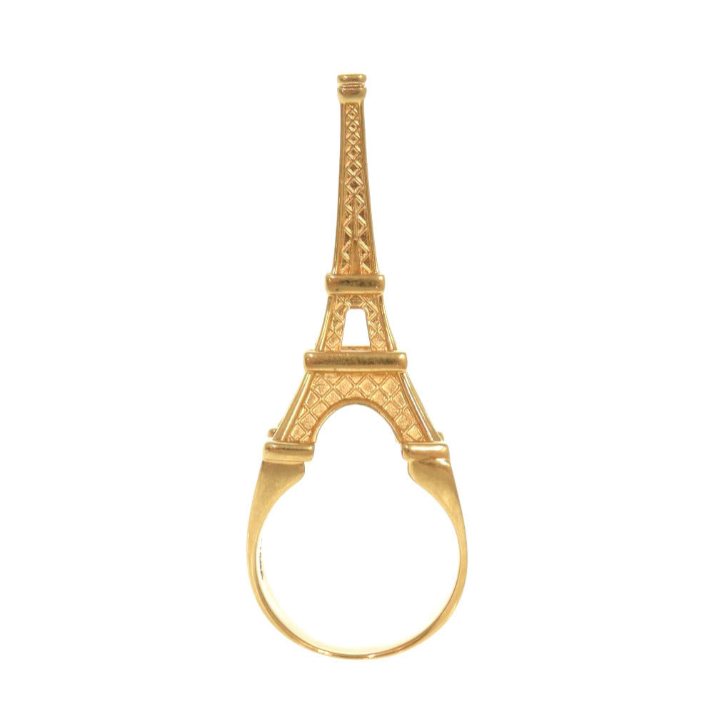 美品 バレンシアガ エッフェル塔 メタル #58 ゴールド リング 指輪 1356【中古】BALENCIAGA