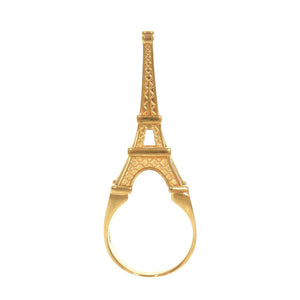 美品 バレンシアガ エッフェル塔 メタル #58 ゴールド リング 指輪 1356【中古】BALENCIAGA