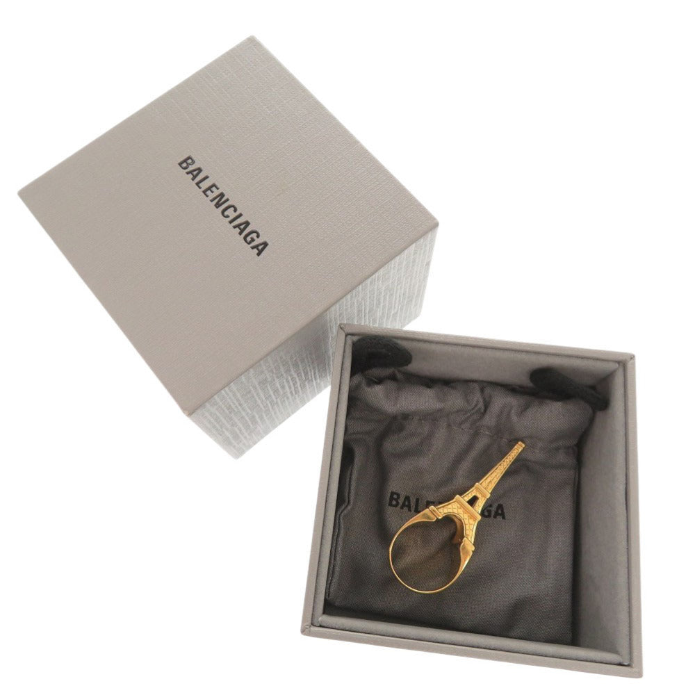 美品 バレンシアガ エッフェル塔 メタル #58 ゴールド リング 指輪 1356【中古】BALENCIAGA