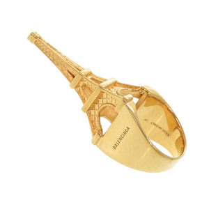 美品 バレンシアガ エッフェル塔 メタル #58 ゴールド リング 指輪 1356【中古】BALENCIAGA