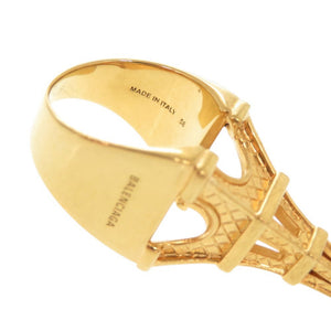 美品 バレンシアガ エッフェル塔 メタル #58 ゴールド リング 指輪 1356【中古】BALENCIAGA