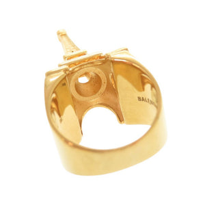 美品 バレンシアガ エッフェル塔 メタル #58 ゴールド リング 指輪 1356【中古】BALENCIAGA