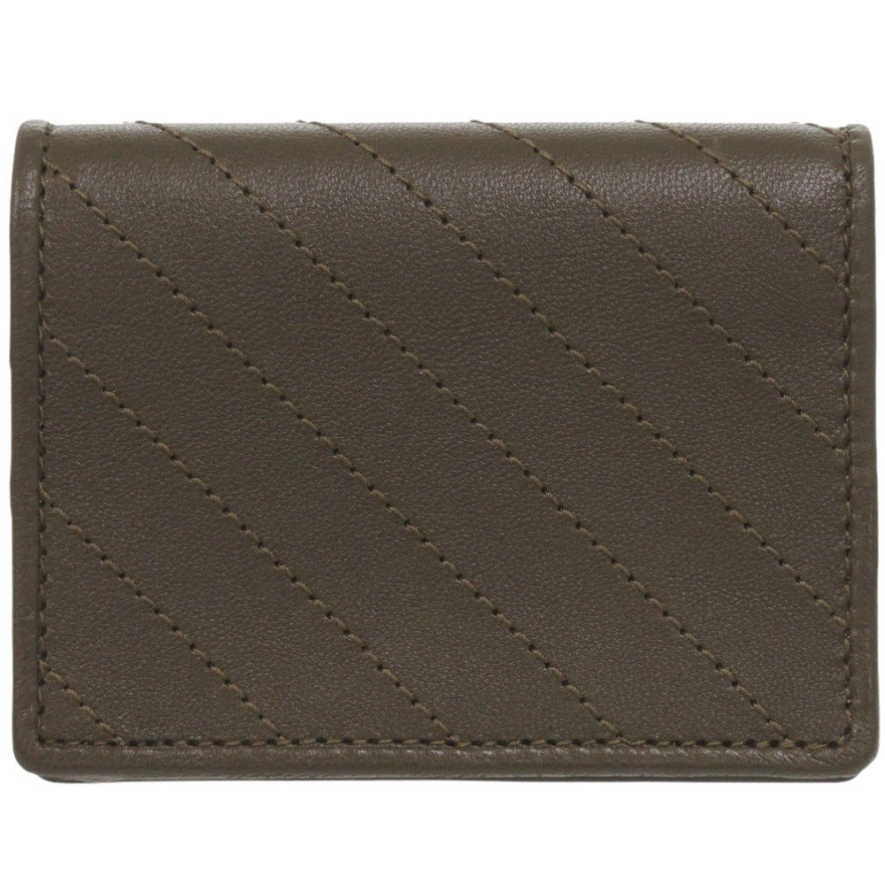 新品同様 グッチ ブロンディ 760317 レザー ブラウン 二つ折り財布 茶 1388【中古】GUCCI