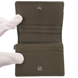 新品同様 グッチ ブロンディ 760317 レザー ブラウン 二つ折り財布 茶 1388【中古】GUCCI