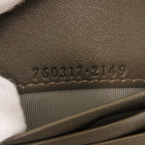新品同様 グッチ ブロンディ 760317 レザー ブラウン 二つ折り財布 茶 1388【中古】GUCCI