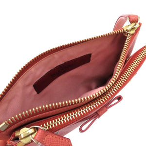 新品同様 ヴァレンティノ ガラヴァーニ ロックスタッズ 7V B 940 PCL3 レザー ピンク クラッチバッグ 1399【中古】Valentino Garavani