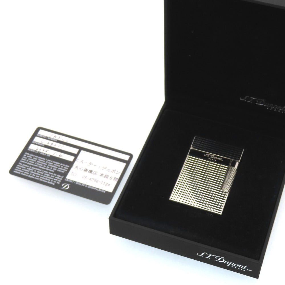 新品同様 デュポン ル グラン デュポン ダイヤモンドヘッド C23011 パラジウム 2 in 1 ガスライター シルバー 1408【中古】ST Dupont