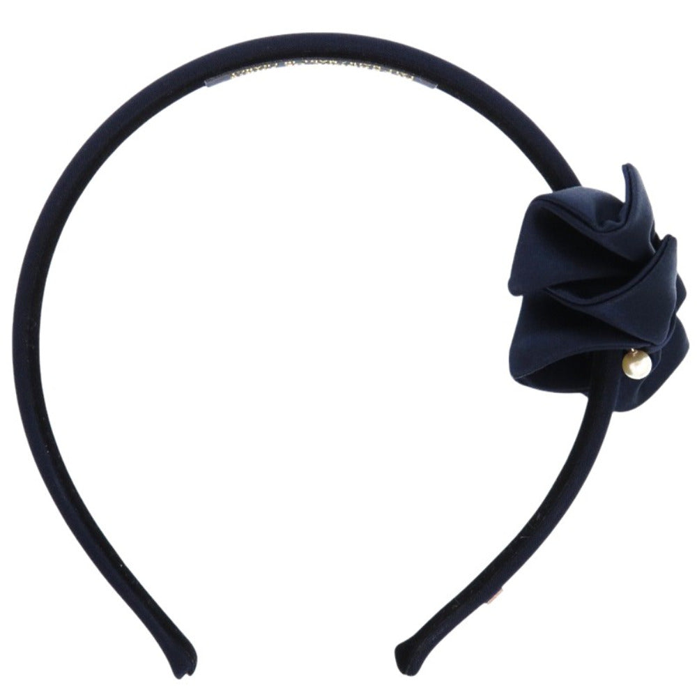 美品 アレクサンドルドゥパリ リボンカチューシャ ファブリック ネイビー 紺 その他アクセサリー 1409【中古】Alexandre De Paris