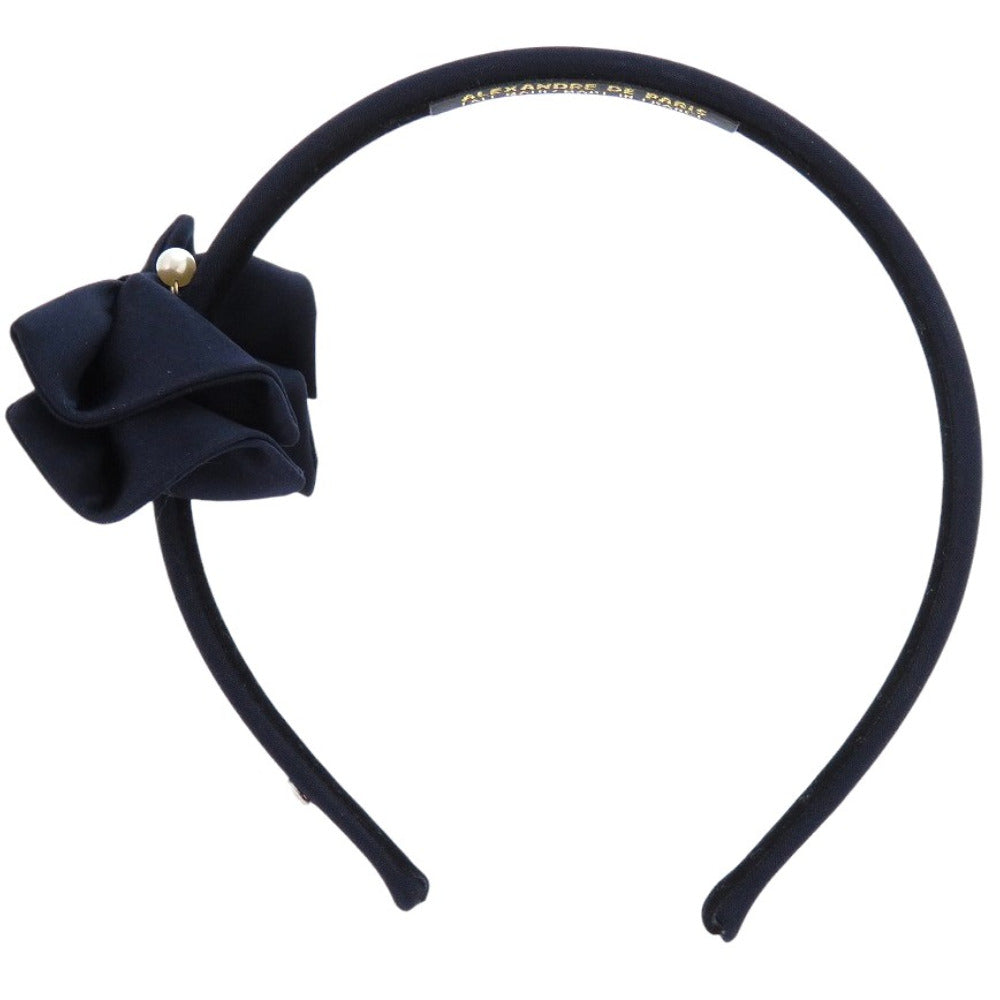 美品 アレクサンドルドゥパリ リボンカチューシャ ファブリック ネイビー 紺 その他アクセサリー 1409【中古】Alexandre De Paris