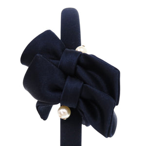 美品 アレクサンドルドゥパリ リボンカチューシャ ファブリック ネイビー 紺 その他アクセサリー 1409【中古】Alexandre De Paris