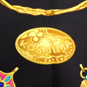 美品 エルメス カレ90 KOSMIMA コスミマ 宇宙 シルク ブラック スカーフ 1437【中古】HERMES