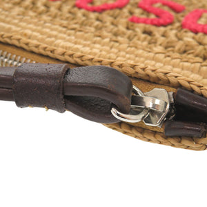 新品同様 ディースクエアード ラフィア レザー ベージュ クラッチバッグ 1465【中古】DSQUARED2