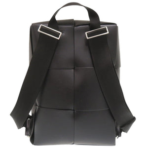 美品 ボッテガヴェネタ アルコ マキシイントレチャート ポーチ付き レザー ブラック リュック デイパック 黒 1488【中古】BOTTEGAVENETA