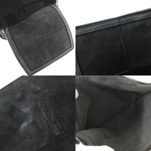 美品 ボッテガヴェネタ アルコ マキシイントレチャート ポーチ付き レザー ブラック リュック デイパック 黒 1488【中古】BOTTEGAVENETA