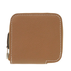 未使用 エルメス アザップ シルクイン コンパクト ミニ ヴォーエプソン ゴールド コインケース B刻印(2023年製) ブラウン 1490【中古】HERMES