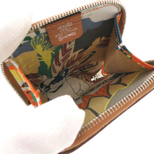 未使用 エルメス アザップ シルクイン コンパクト ミニ ヴォーエプソン ゴールド コインケース B刻印(2023年製) ブラウン 1490【中古】HERMES