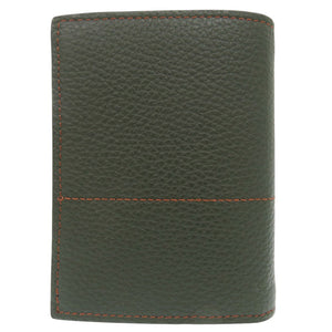 新品同様 マルニ ロゴプリント ステッチ PFMI006U0LV688 二つ折り財布 レザー グリーン 1492【中古】MARNI