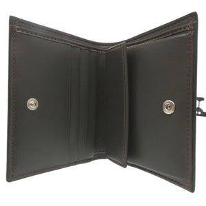 新品同様 マルニ ロゴプリント ステッチ PFMI006U0LV688 二つ折り財布 レザー グリーン 1492【中古】MARNI