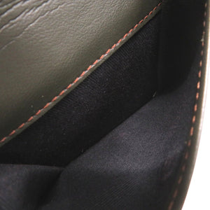 新品同様 マルニ ロゴプリント ステッチ PFMI006U0LV688 二つ折り財布 レザー グリーン 1492【中古】MARNI