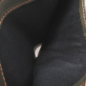 新品同様 マルニ ロゴプリント ステッチ PFMI006U0LV688 二つ折り財布 レザー グリーン 1492【中古】MARNI