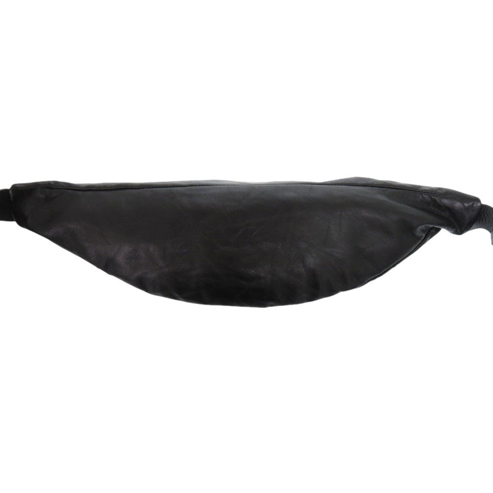 美品 ジルサンダー バナナ ベルトバッグ レザー ブラック ウエストバッグ 黒 1515【中古】JIL SANDER