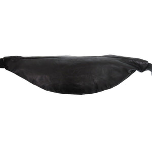 美品 ジルサンダー バナナ ベルトバッグ レザー ブラック ウエストバッグ 黒 1515【中古】JIL SANDER