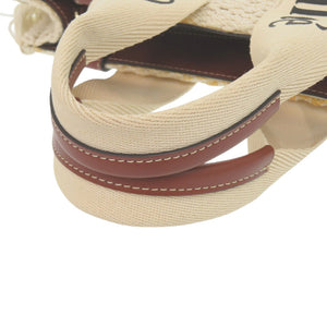 新品同様 クロエ WOODY ウッディ ミディアム トートバッグ CHC22SS397 レザー/リネンキャンバス ベージュ ハンドバッグ 1517【中古】Chloe