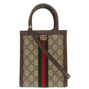 未使用 グッチ オフィディア 772317-525040 GGスプリームキャンバス レザー ブラウン ハンドバッグ 2way ショルダーバッグ 1533【中古】GUCCI