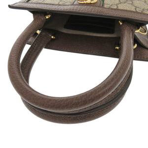 未使用 グッチ オフィディア 772317-525040 GGスプリームキャンバス レザー ブラウン ハンドバッグ 2way ショルダーバッグ 1533【中古】GUCCI