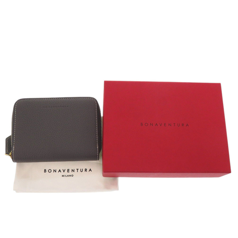 新品同様 ボナベンチュラ ミディアム ファンクショナル ジップウォレット BWAT33R-CGTG レザー チャコール トゥルーグレー 二つ折り財布 1557【中古】BONAVENTURA