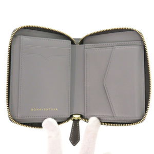 新品同様 ボナベンチュラ ミディアム ファンクショナル ジップウォレット BWAT33R-CGTG レザー チャコール トゥルーグレー 二つ折り財布 1557【中古】BONAVENTURA