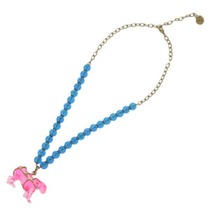 美品 ディオール パンサー レジン ブルー ゴールド金具 青 チョーカー 1569【中古】Dior