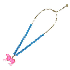 美品 ディオール パンサー レジン ブルー ゴールド金具 青 チョーカー 1569【中古】Dior