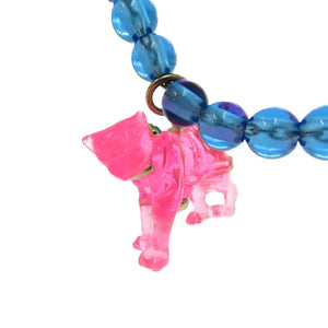 美品 ディオール パンサー レジン ブルー ゴールド金具 青 チョーカー 1569【中古】Dior