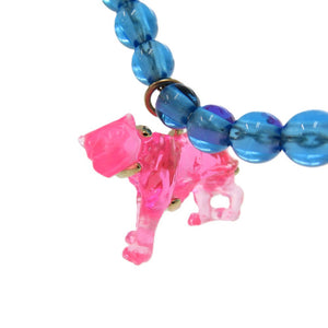 美品 ディオール パンサー レジン ブルー ゴールド金具 青 チョーカー 1569【中古】Dior