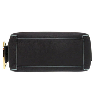 美品 デルボー クールボックス MM トリヨンソフトグレインレザー ネイビー 2way ハンドバッグ 1581【中古】DELVAUX