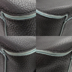 美品 デルボー クールボックス MM トリヨンソフトグレインレザー ネイビー 2way ハンドバッグ 1581【中古】DELVAUX