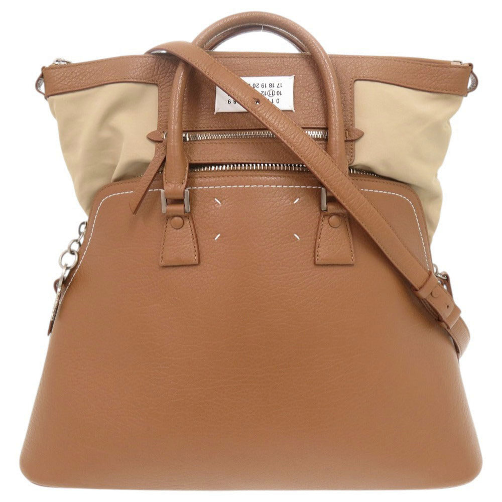 新品同様 メゾン マルジェラ 5AC S61WD0008 レザー ブラウン 2WAY ハンドバッグ ショルダーバッグ 1582【中古】Maison Margiela