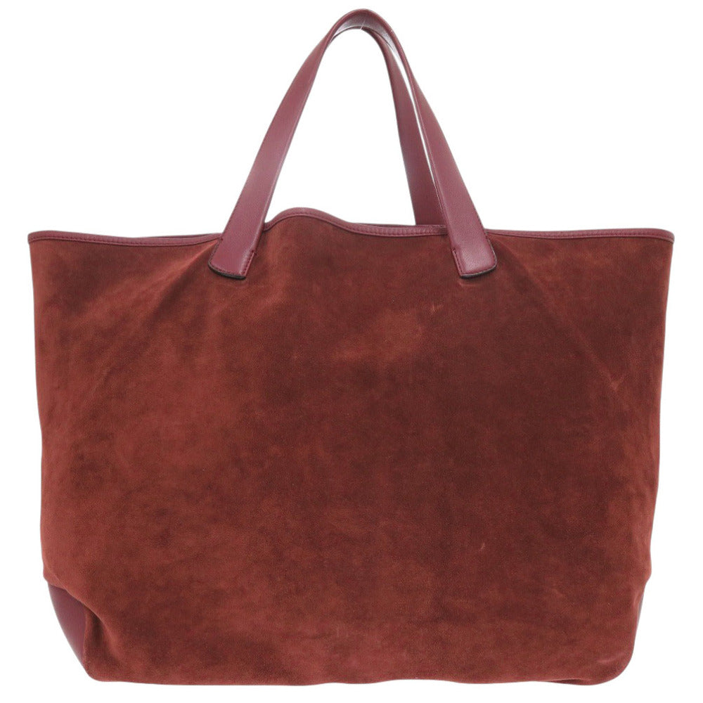 美品 ジョルジオアルマーニ スウェード ボルドー トートバッグ 赤 1584【中古】GIORGIO ARMANI