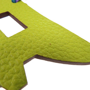 新品同様 エルメス プティアッシュ 鳥居 トリイ レザー イエロー 黄 その他小物 1610【中古】HERMES