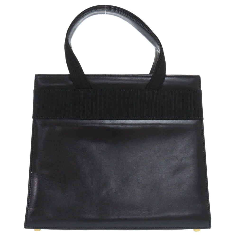 美品 サルヴァトーレフェラガモ 2WAY ヴァラリボン BA214178 レザー ブラック ハンドバッグ 黒 1621【中古】Salvatore Ferragamo