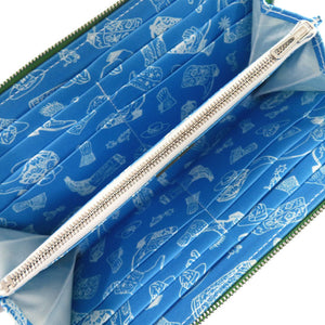 新品同様 エルメス ラウンドファスナー アザップ シルクイン ロング ヴォーエプソン/シルク ヴェールユッカ/セレスト シルバー金具 B刻印(2023年製) 長財布 1637【中古】HERMES