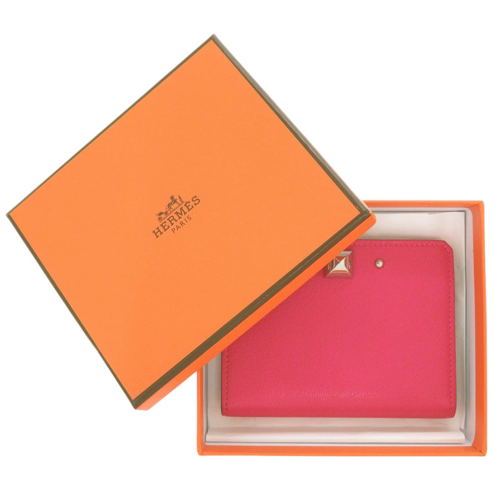 新品同様 エルメス メドール シェーブルシャムキラ ローズエクストリーム シルバー金具 B刻印(2023年製) カードケース 財布 1638【中古】HERMES