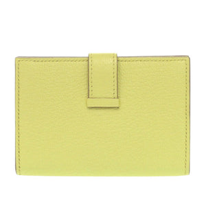 新品同様 エルメス ベアン カードケース シェーブルミゾル ライム W刻印(2024年製) イエロー 1650【中古】HERMES
