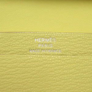 新品同様 エルメス ベアン カードケース シェーブルミゾル ライム W刻印(2024年製) イエロー 1650【中古】HERMES