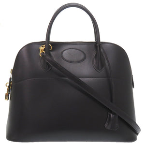 美品 エルメス ボリード35 ボックスカーフ ブラック ゴールド金具 □C刻印 ハンドバッグ 黒 1657 【中古】 HERMES