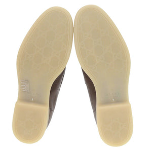 未使用品 グッチ ホースビット サイズ9 レザー ブラウン ローファー 靴 茶 1664【中古】GUCCI メンズ