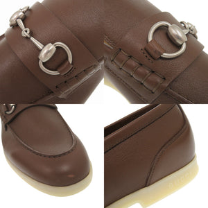 未使用品 グッチ ホースビット サイズ9 レザー ブラウン ローファー 靴 茶 1664【中古】GUCCI メンズ