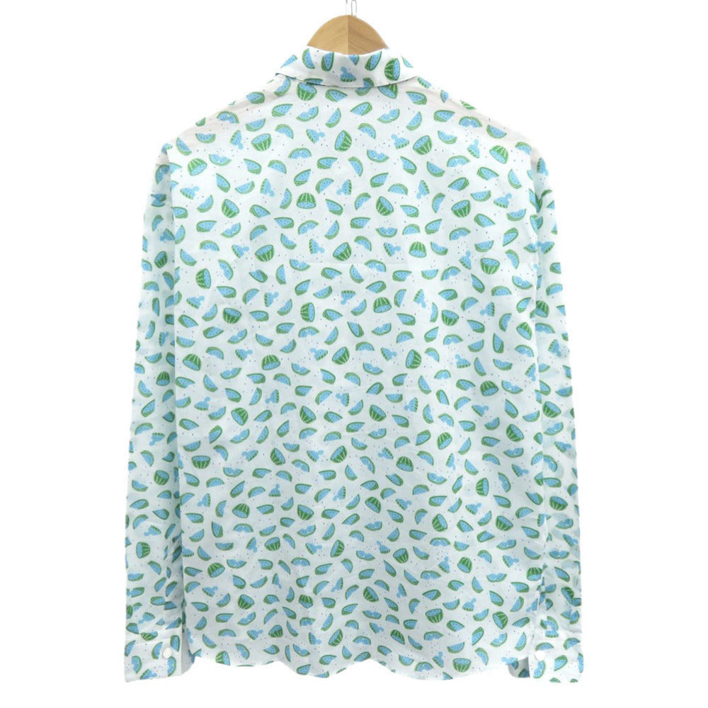 新品同様 エルメス スイカ柄 サイズ37 コットン マルチカラー 長袖シャツ 1672【中古】HERMES メンズ
